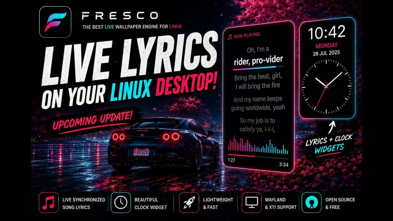 Play: I Added Live Song Lyrics Widgets to Linux Desktop | Fresco